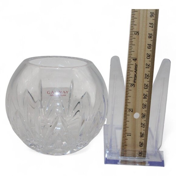 Galway 24% Lead Crystal Round Cut Glass Vase Elegant Design - Picture 8 of 8
